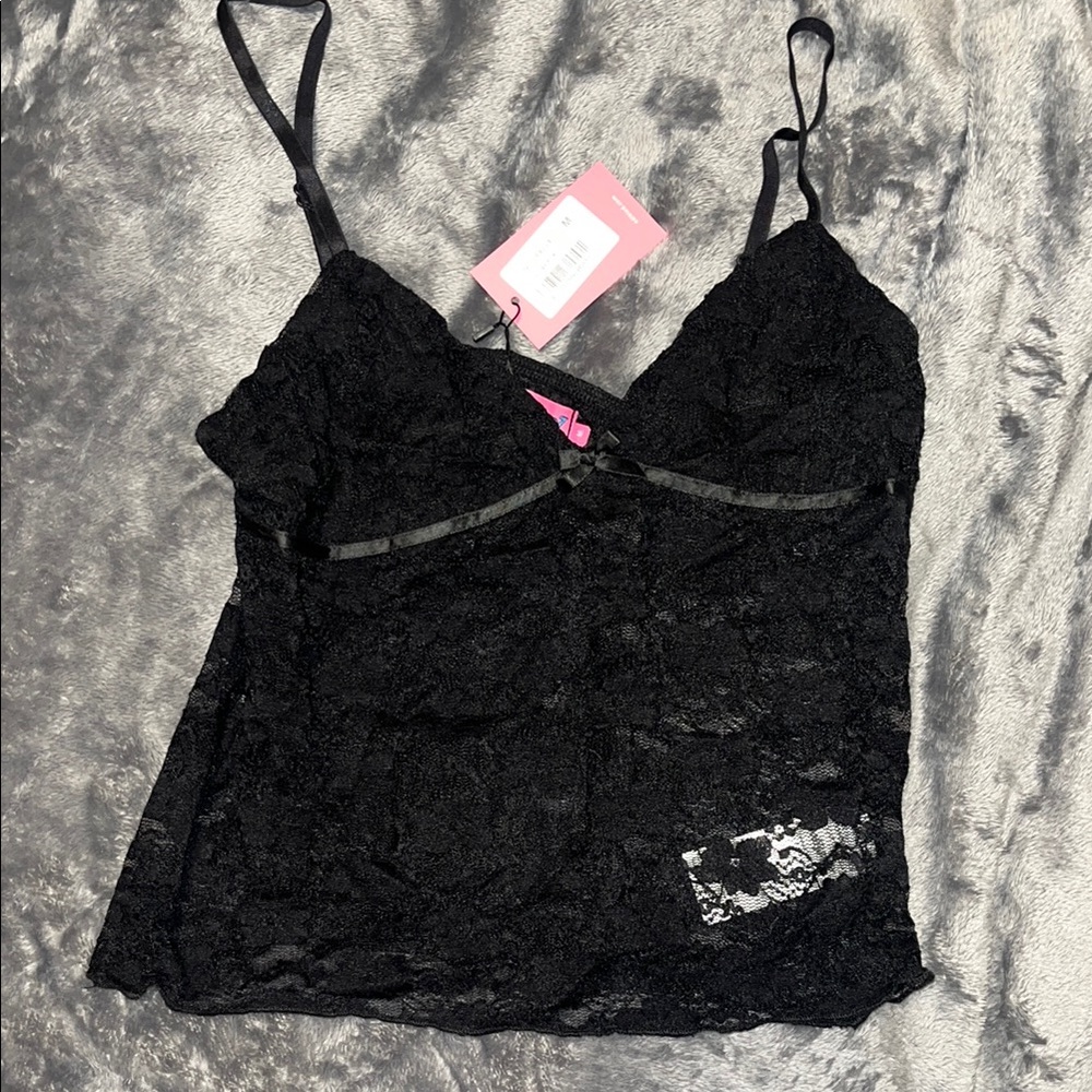 Black Lace Camisole Top